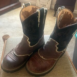 Brown and Black Women's Combat Boots